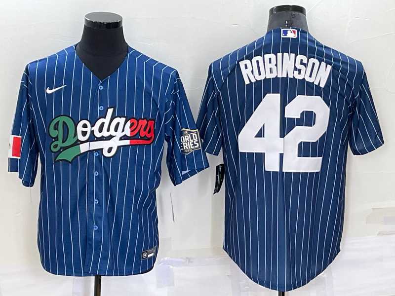 Los Angeles Dodgers #42 Jackie Robinson Navy Blue Pinstripe 2020 World Series Cool Base Nike Jersey,We sell and wholesale Los Angeles Dodgers #42 Jackie Robinson Navy Blue Pinstripe 2020 World Series Cool Base Nike Jersey on line form chian!